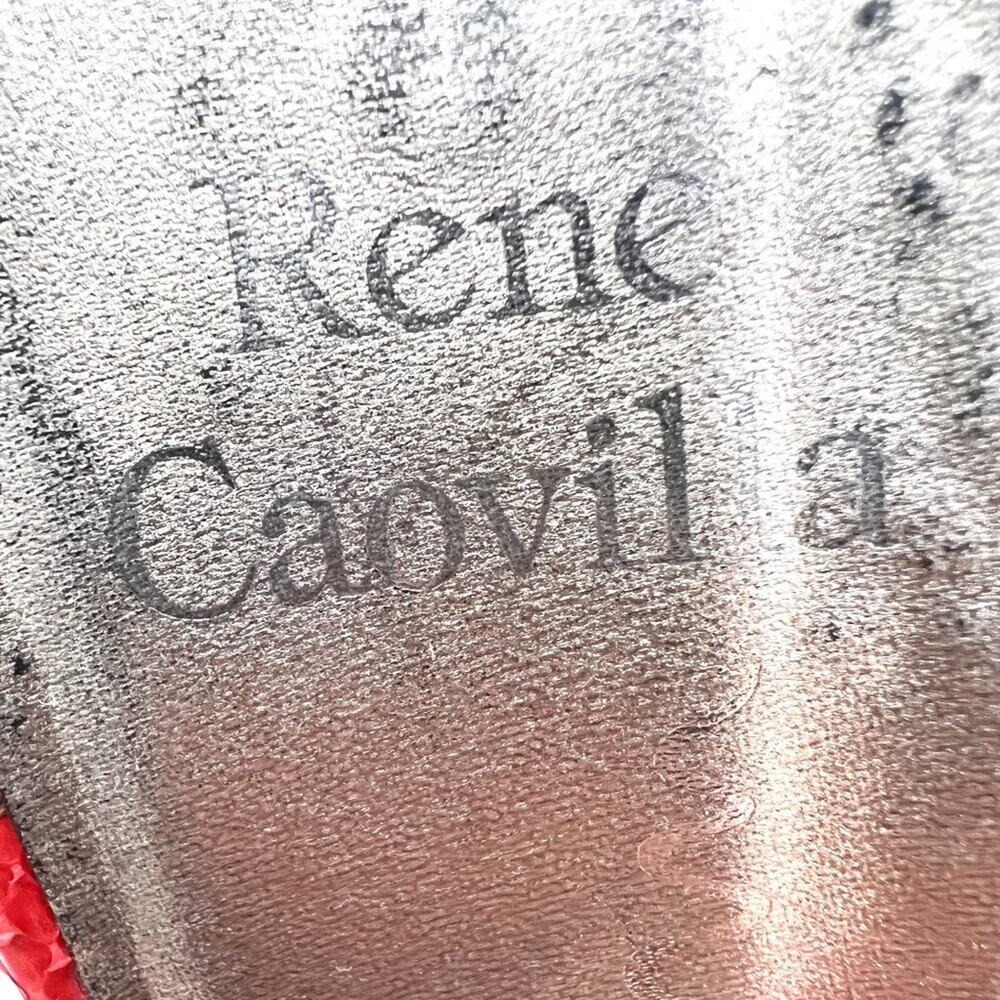 Vintage Rene Caovilla Python Slingback Heels Red … - image 6